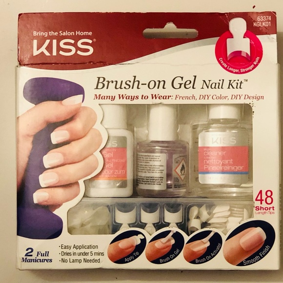 Kiss Makeup New Kiss Brush On Nail Kit 48 Short Fake Nails Poshmark
